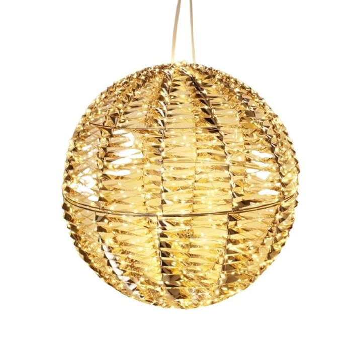 decoración en forma de bola luminosa color oro brillante con 960 luces micro led 50cm