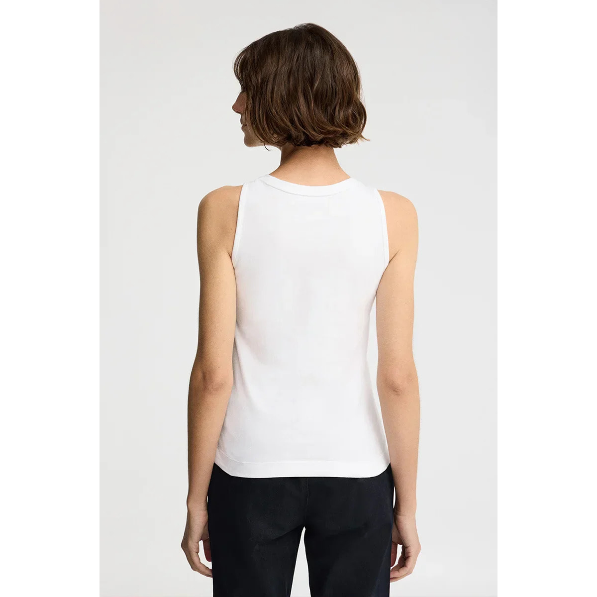 Canotta bianca slim fit con ricamo Rigby Go