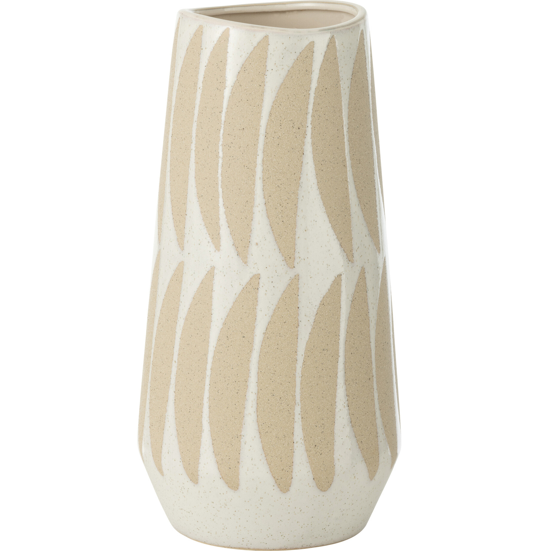 J-Line vase Kai - céramique - blanc/beige - small