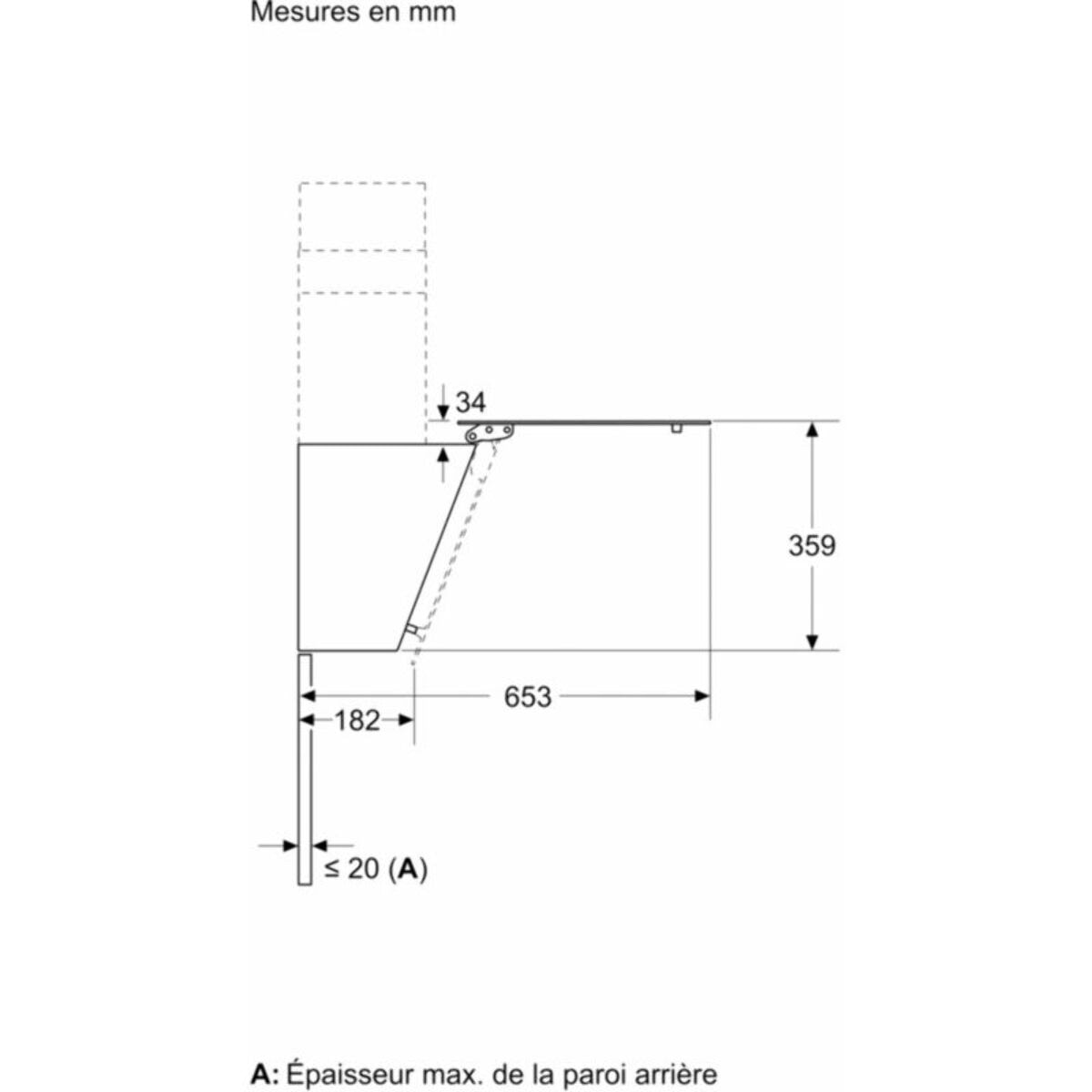 Hotte décorative murale inclinée BOSCH DWK85DK60