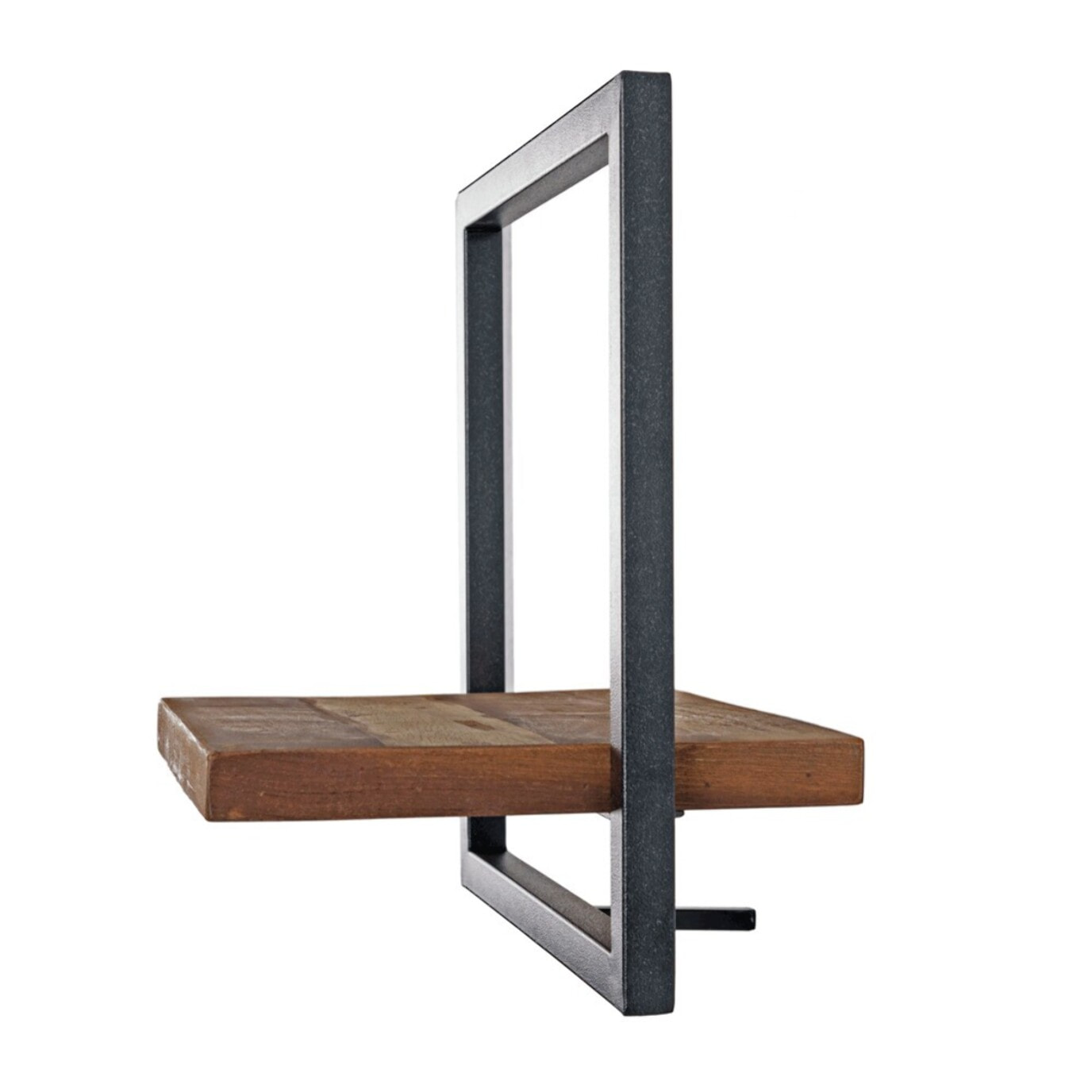 SIXTINE - Étagère murale 'S' 1 plateau teck recyclé marron structure métal noir