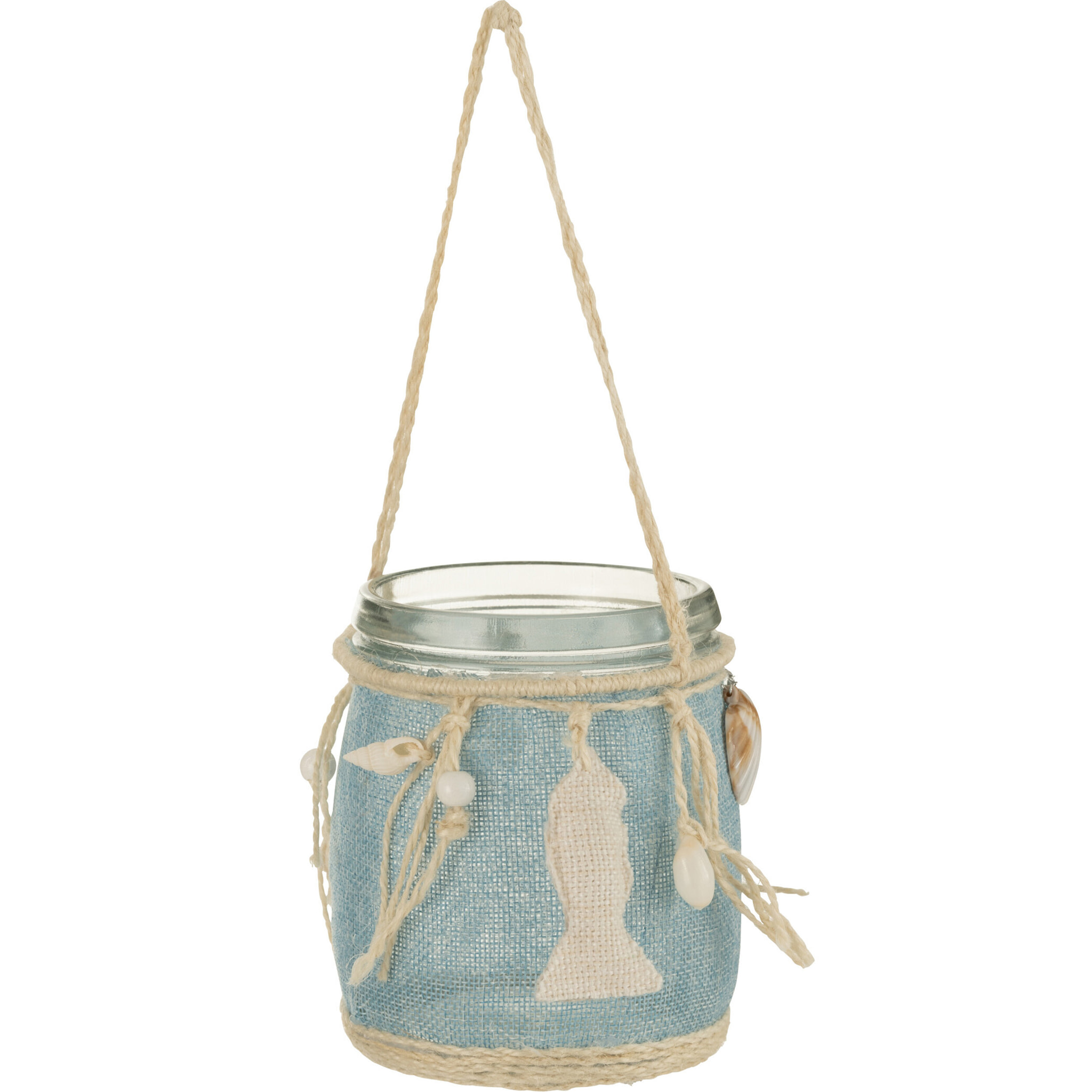 J-Line bougeoir Mer - verre - bleu/blanc