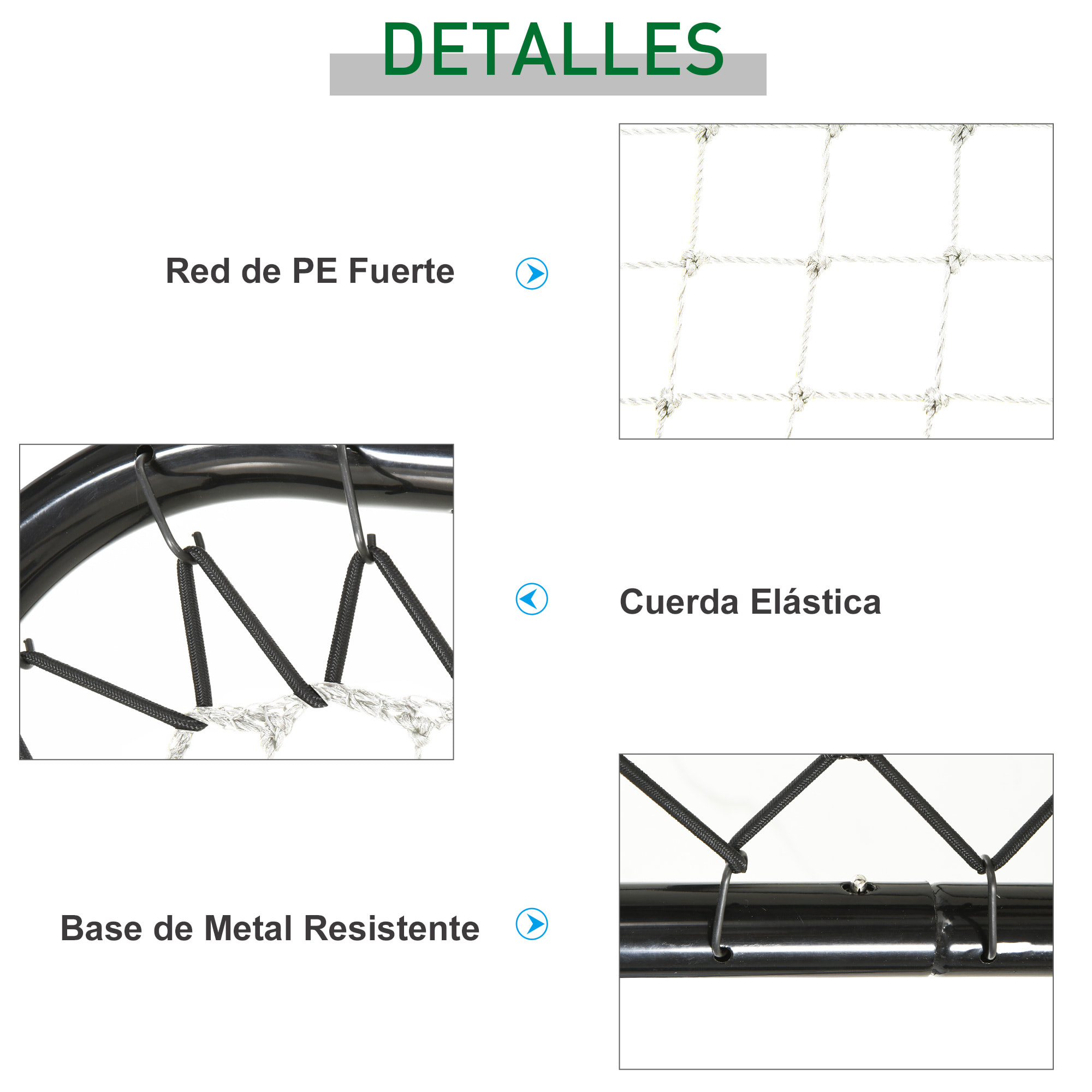 Red de Rebote Plegable Ajustable en ángulo de 5 Niveles para Fútbol 78x84x78 cm