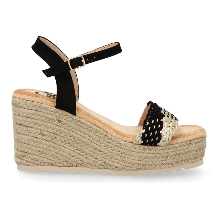 Sandalias de cuña de yute para mujer, comodas y elegantes, diseño moderno.