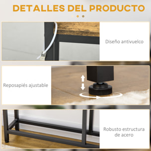 Mesa Consola Industrial Consola de Recibidor con Estantes Abiertos Antivuelco Mueble de Recibidor para Salón Pasillo 120x23x75 cm Marrón