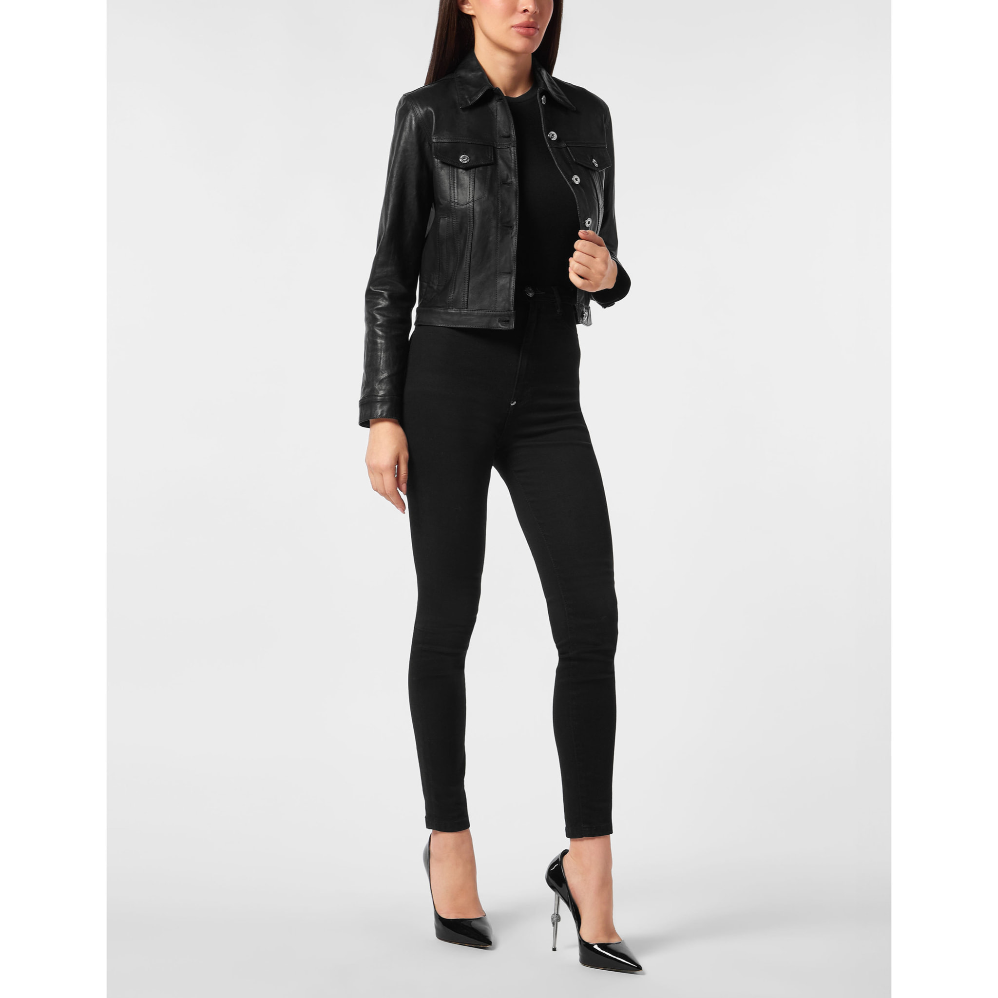 PHILIPP PLEIN Leather Jacket SIGNATURE