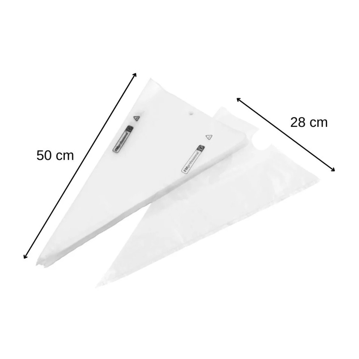 Set de 100 poches à douilles professionnelles jetables 50 cm et Verre doseur transparent en plastique 1 litre FM Professional