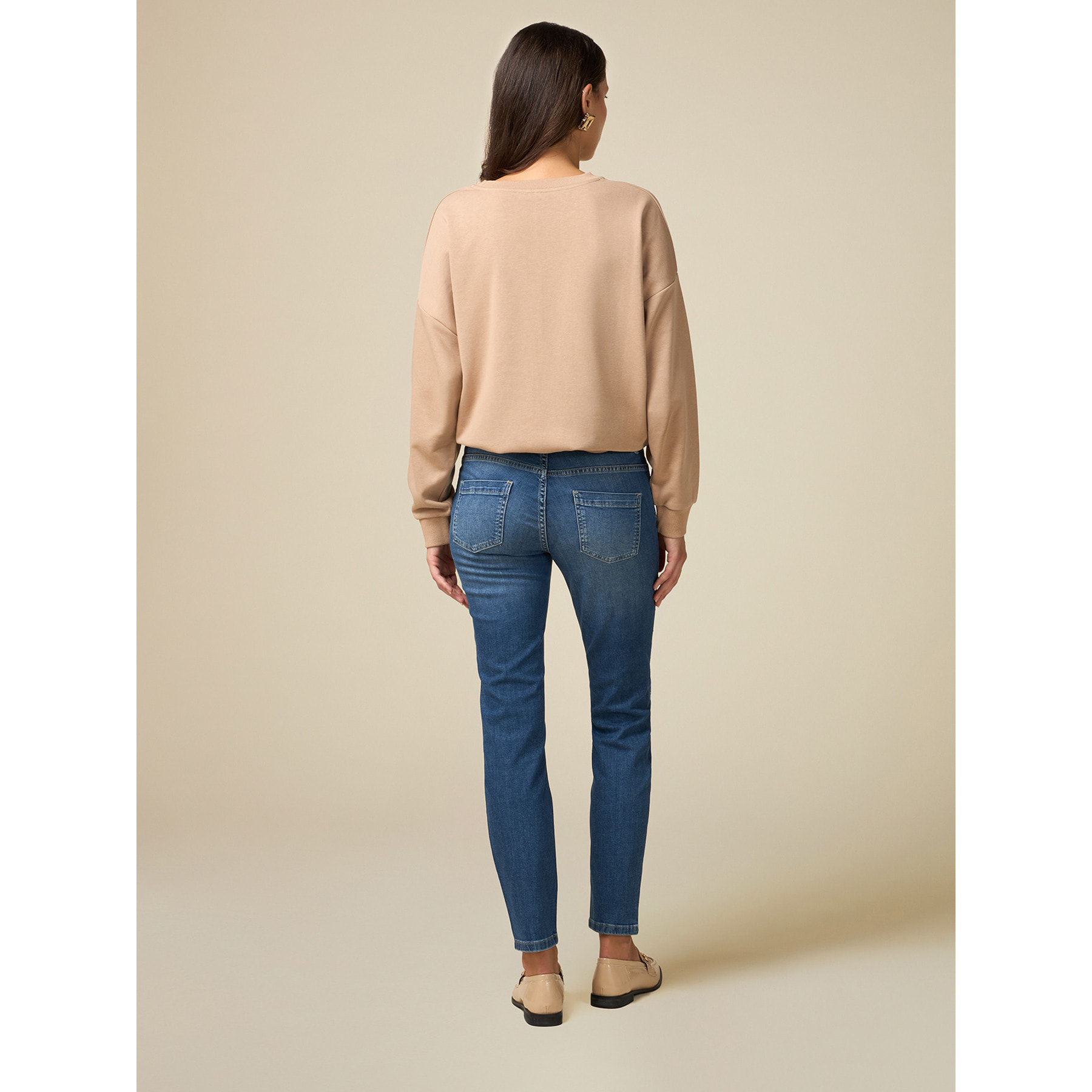 Oltre - Jeans skinny con borchie applicate - Blu