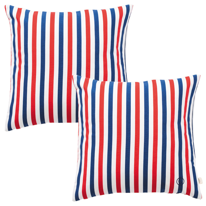 Set de 2 cojines 40x40cm 100% algodón 300gsm rayas yale el ganso