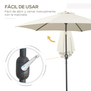 Sombrilla Reclinable de Aluminio Poliá©ster ÃŽ¦2,7x2,35m Crema