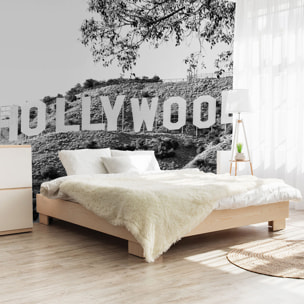 Papier peint panneau Hollywood n&b Intissé