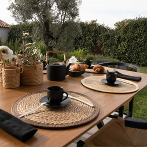 Set de table rond en jute rigide tressée - Taupe
