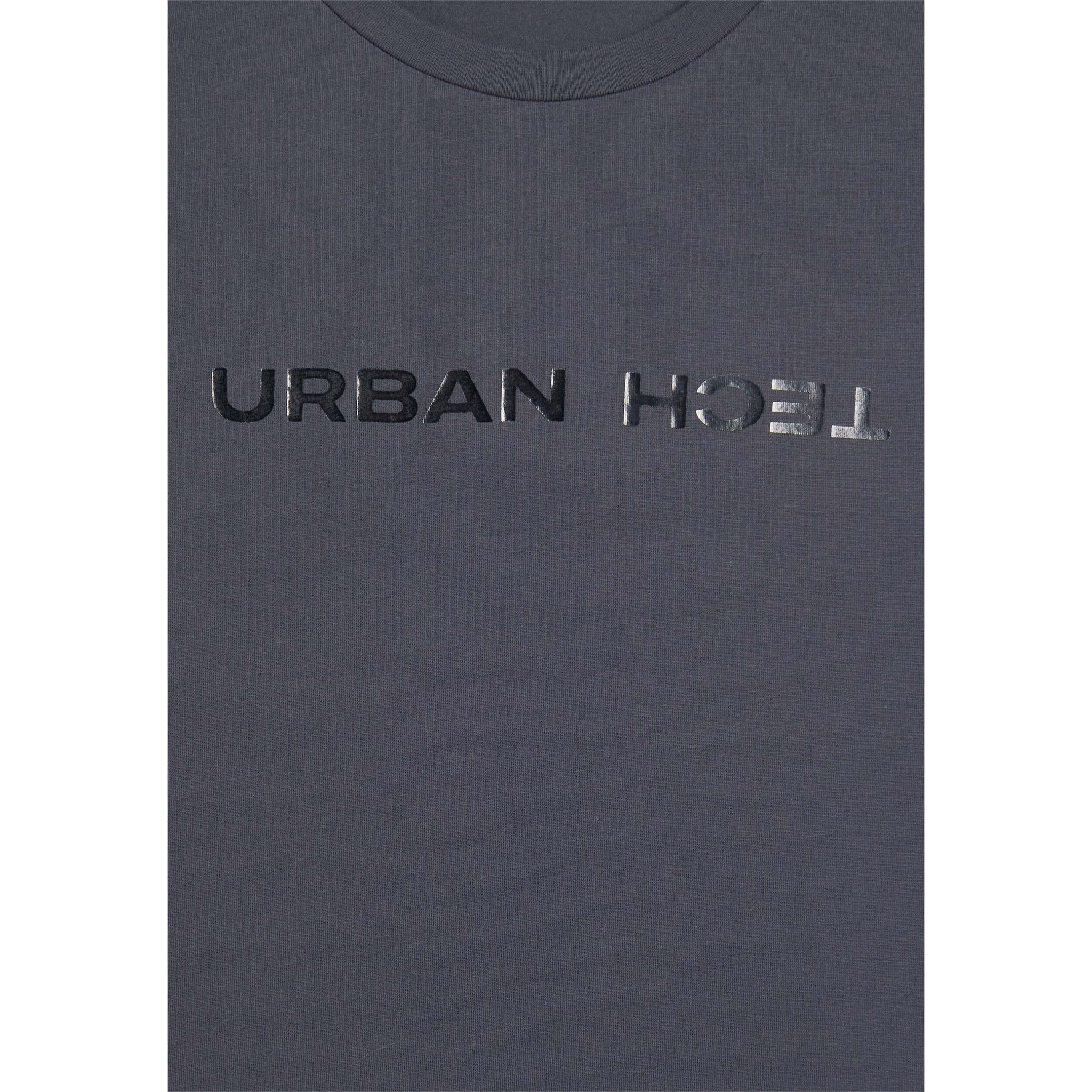 T-shirt regular con spalle raglan e doppia stampa lucida