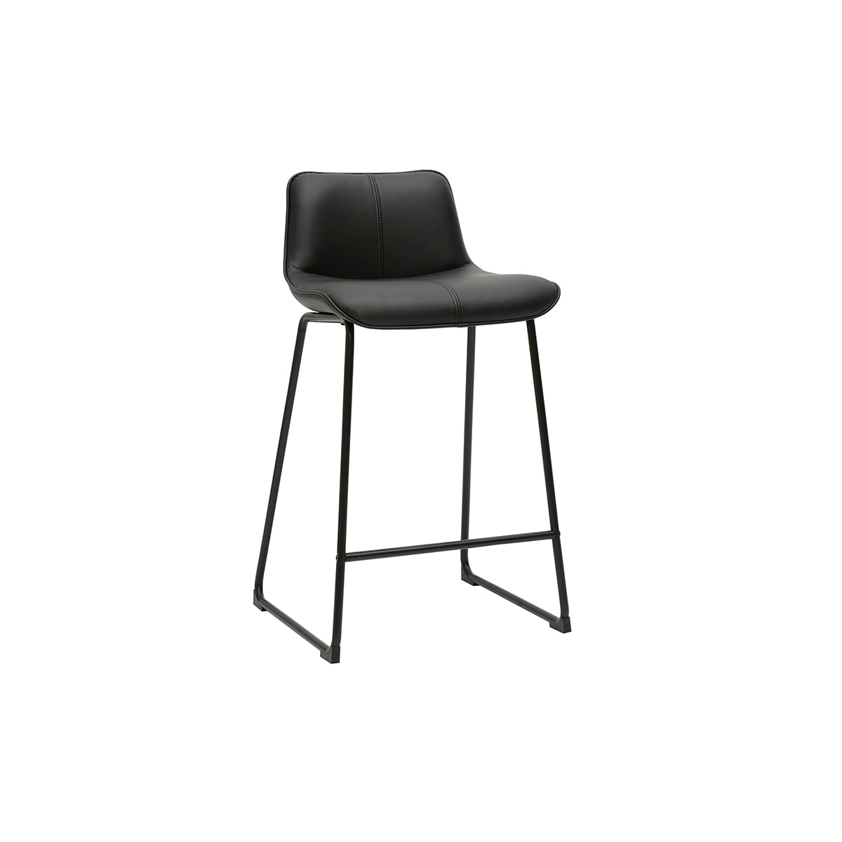 Tabourets de bar noirs et métal H65 cm (lot de 2) BOOST