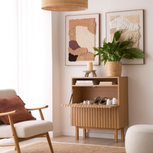 Meuble à chaussures Haiku -tableau en tôle naturelle-couleur chêne naturel 79 x 92 x 36 cm