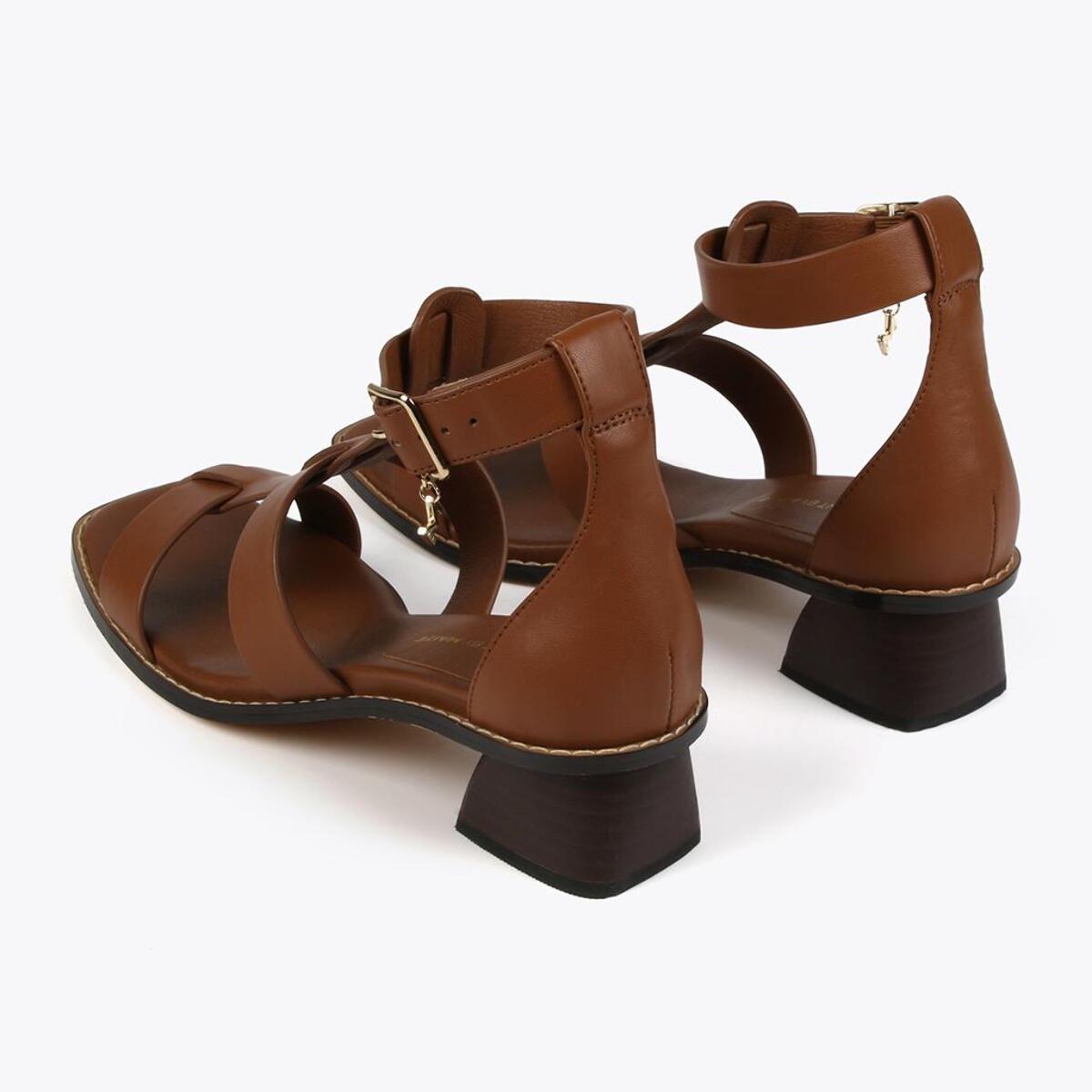 Sandali tacco effetto legno