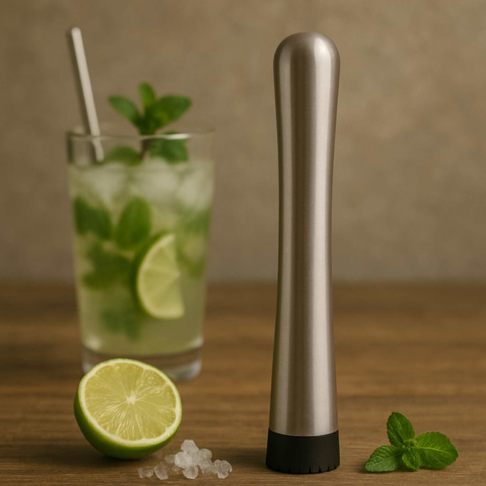 Mortero de acero inoxidable ligero y fácil de manejar 25,0x17cm