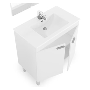 Mueble de baño con espejo Liz 80 Blanco Brillo