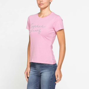 T-SHIRT CON STAMPA FRONTALE IN JERSEY DI COTONE