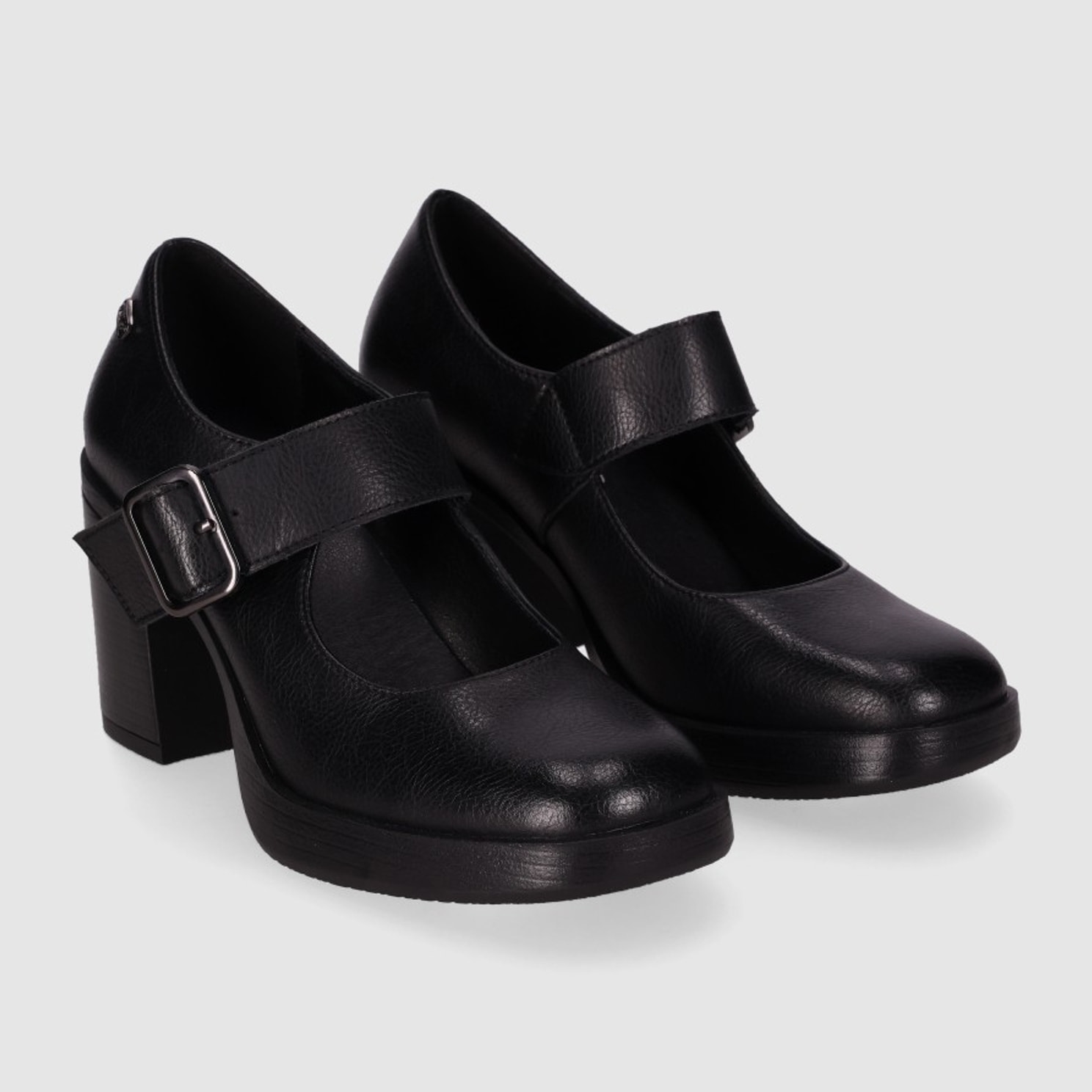 Zapatos de Piel - Negro - Tacón: 6 cm