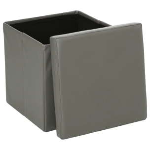 Pouf pliant gris