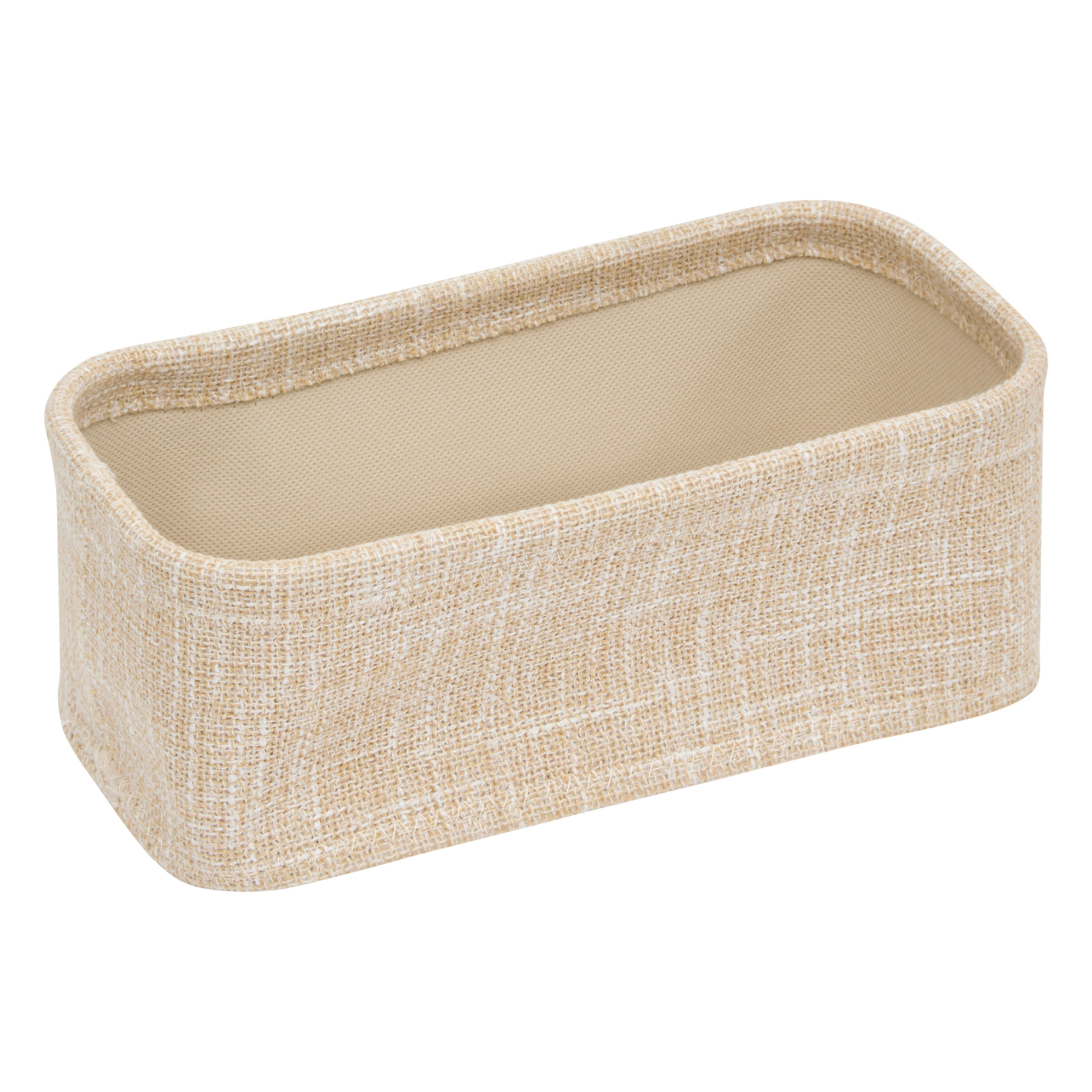 Lot de 4 paniers de rangement avec  - Effet tissé - Beige