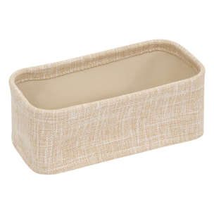 Lot de 4 paniers de rangement avec  - Effet tissé - Beige