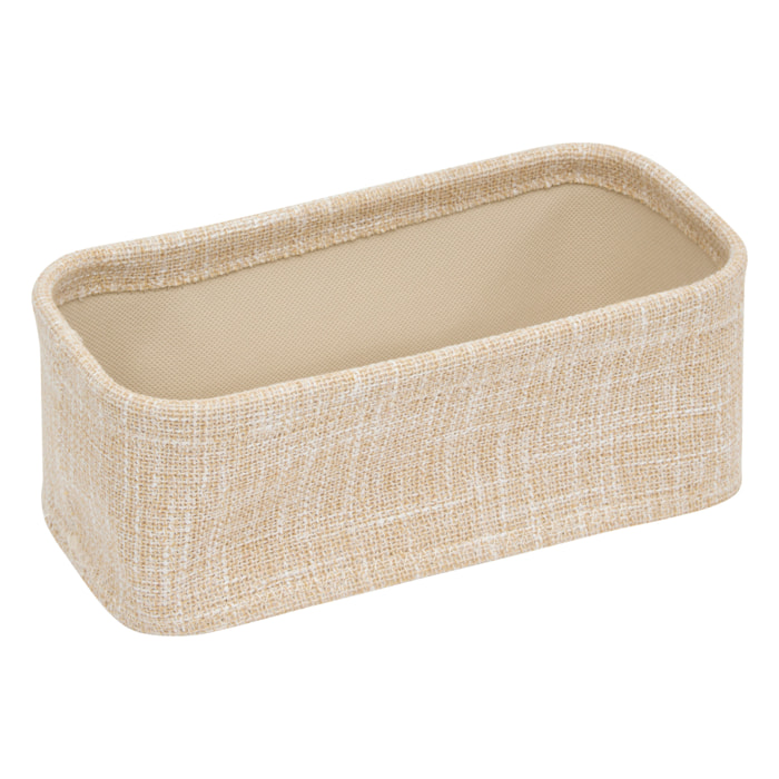 Lot de 4 paniers de rangement avec  - Effet tissé - Beige