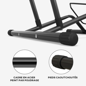 Porte-vélos en acier pour stationnement de vélos porte-vélos au sol portable pour l'intérieur et l'extérieur 59x41x38 cm noir