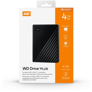 Disque dur externe WESTERN DIGITAL Drive PLUS 4TB