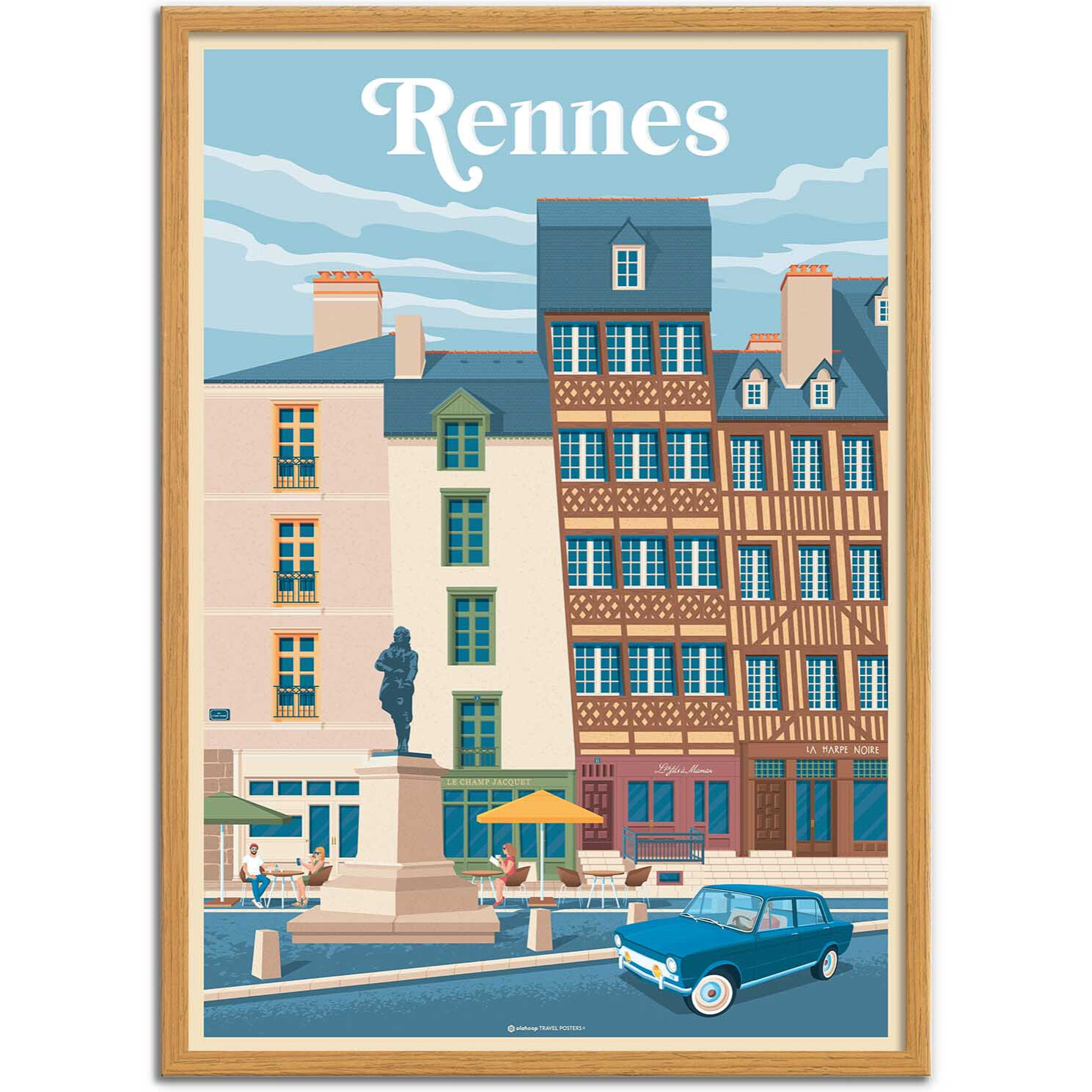 Affiche - Rennes - Olahoop Travel Posters