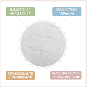 Piumino trapuntato 4 STAGIONI in Microfibra 1 Piazza e mezzo 150+300 gr/mq Bianco