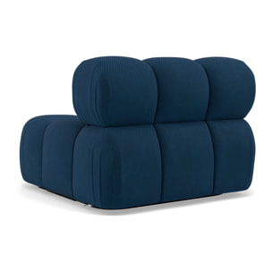 Ruby - module d'assise sans accoudoirs en velours texturé - Bleu