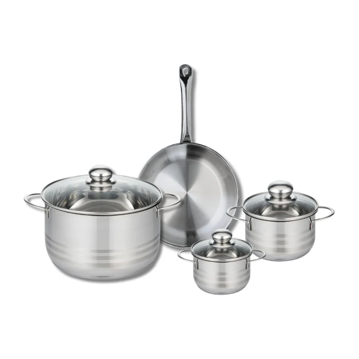 Ensemble de 1 Poêle de cuisson 24 cm et 3 faitouts 12, 14 et 24 cm Elo Profi Brillant