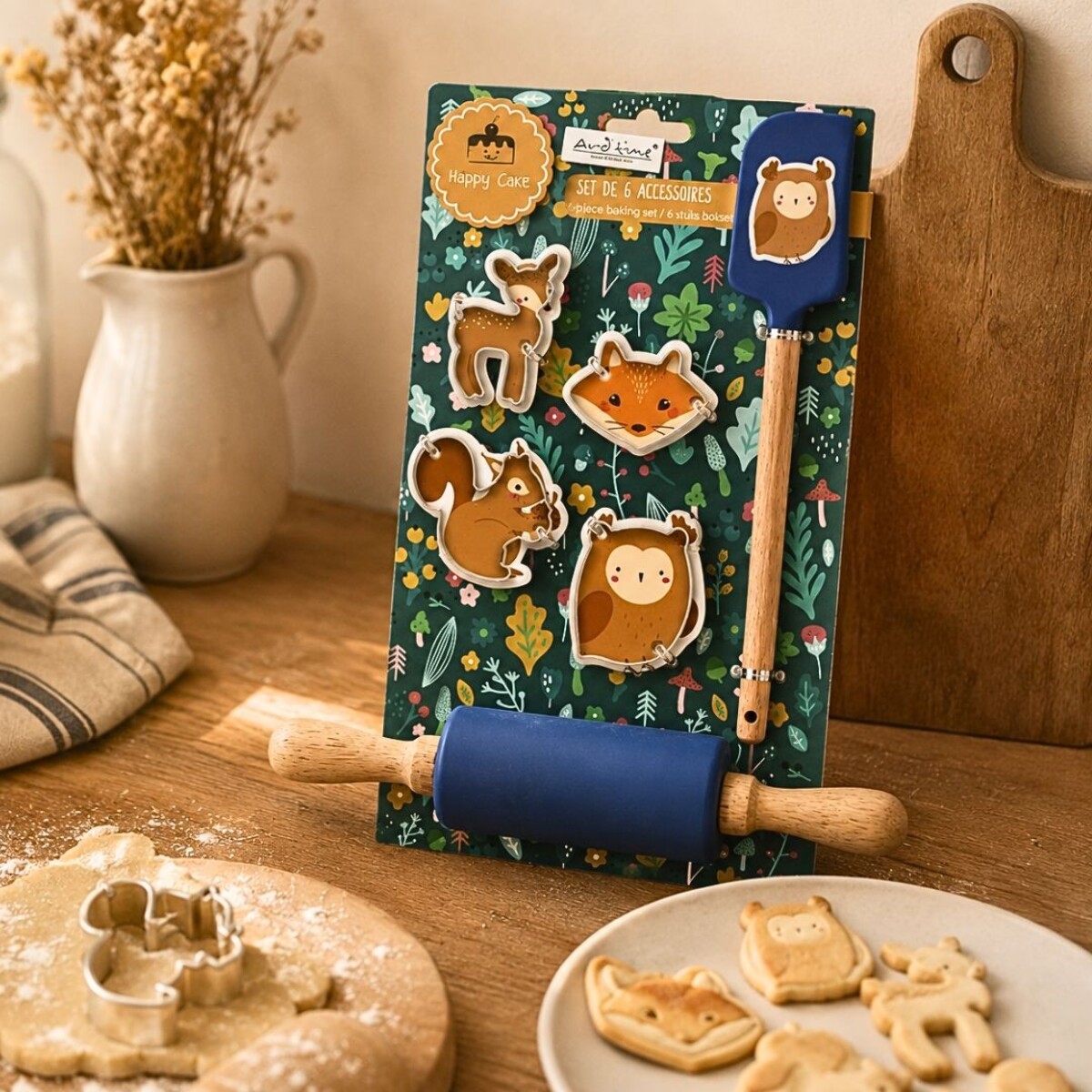 Lot de 6 accessoires forme hibou, Happy Cake