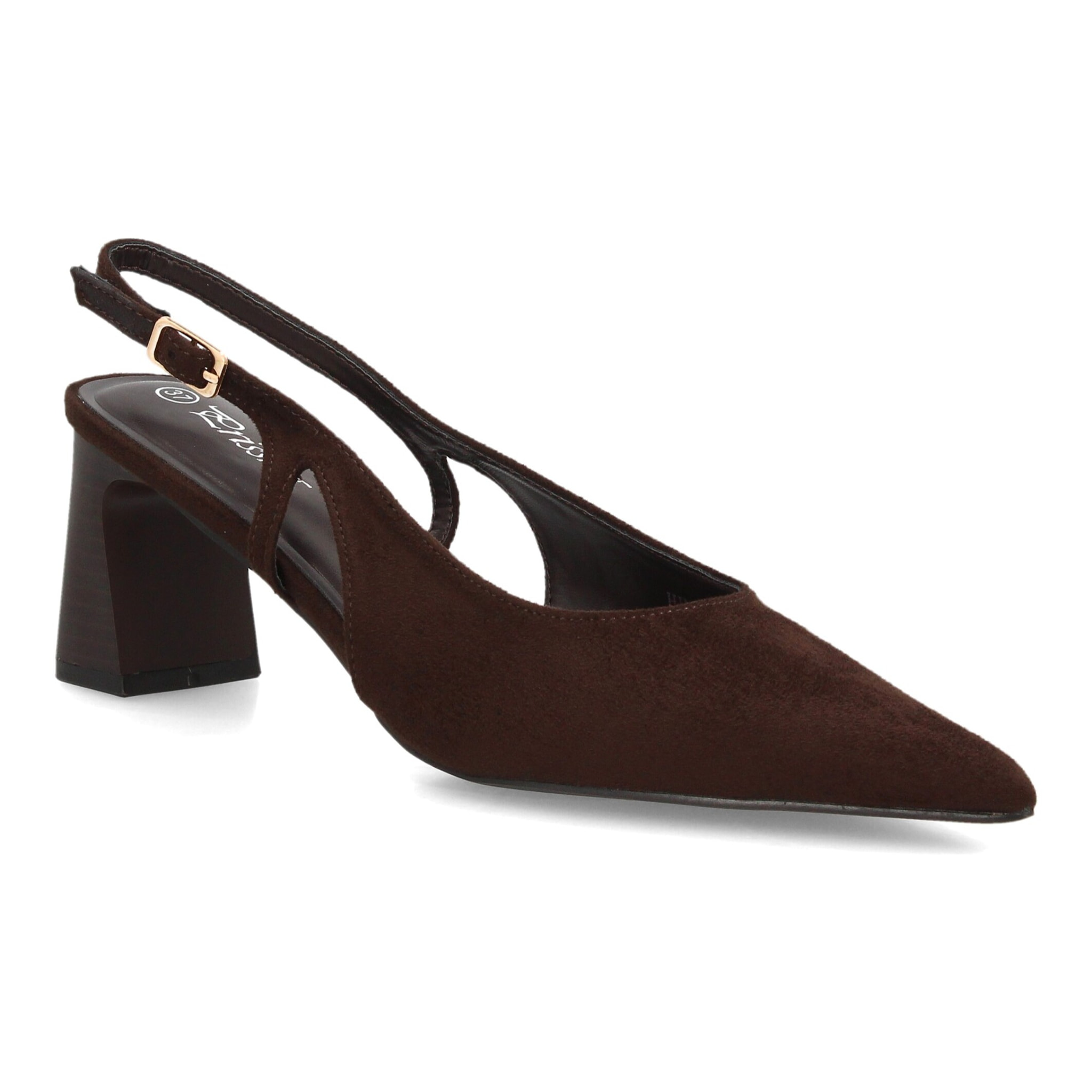 Zapatos slingback elegantes de tacón ancho para mujer