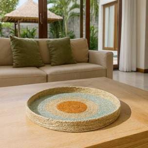 Plateau rond en jonc de mer 33cm KAMPA