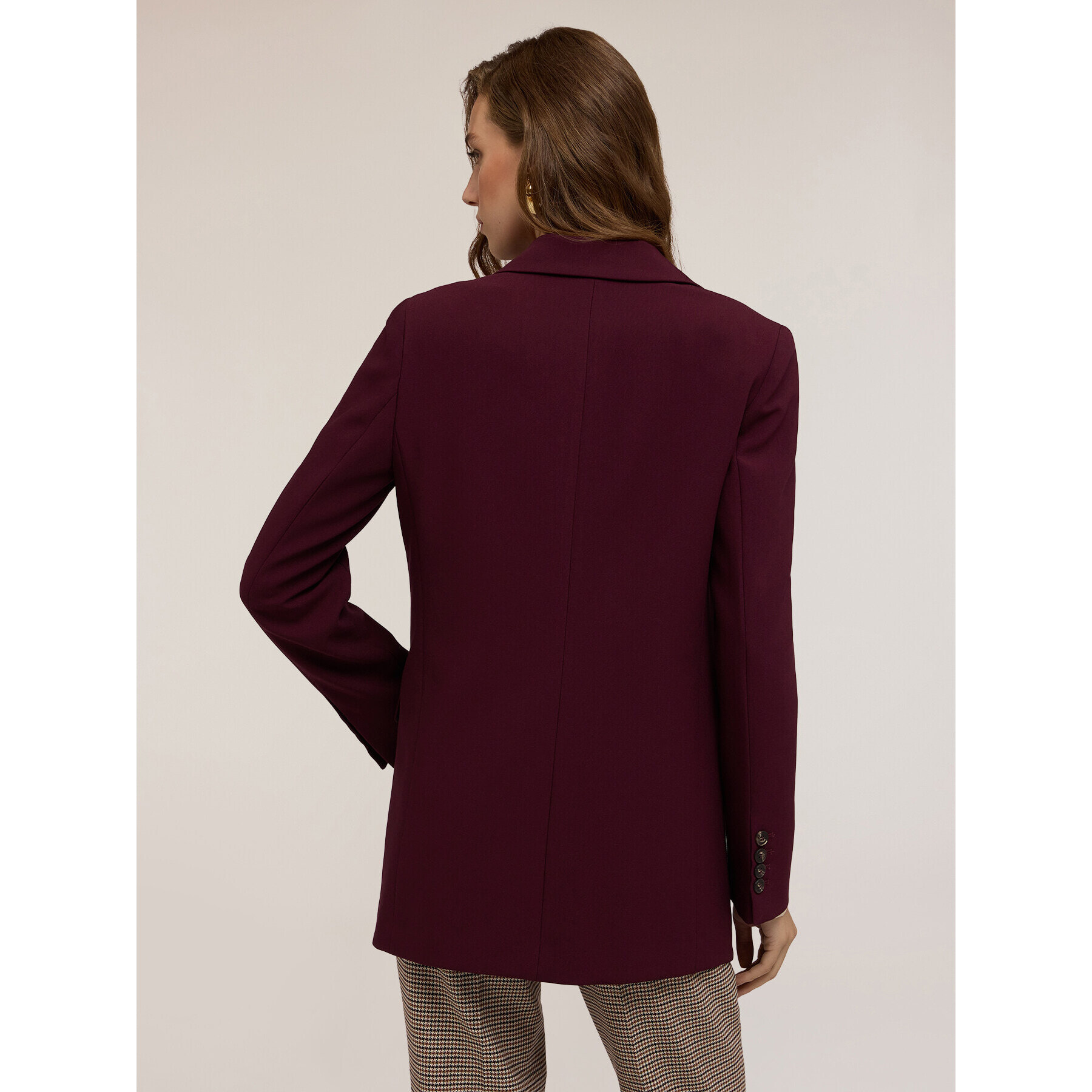Motivi - Blazer cruzado de poliviscosa - Burgundy