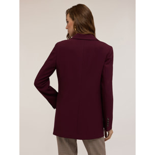 Motivi - Blazer cruzado de poliviscosa - Burgundy