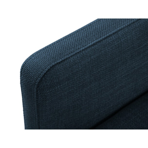 Canapé d'angle gauche convertible avec coffre de rangement "Yanis" 4 places en tissu structurel bleu