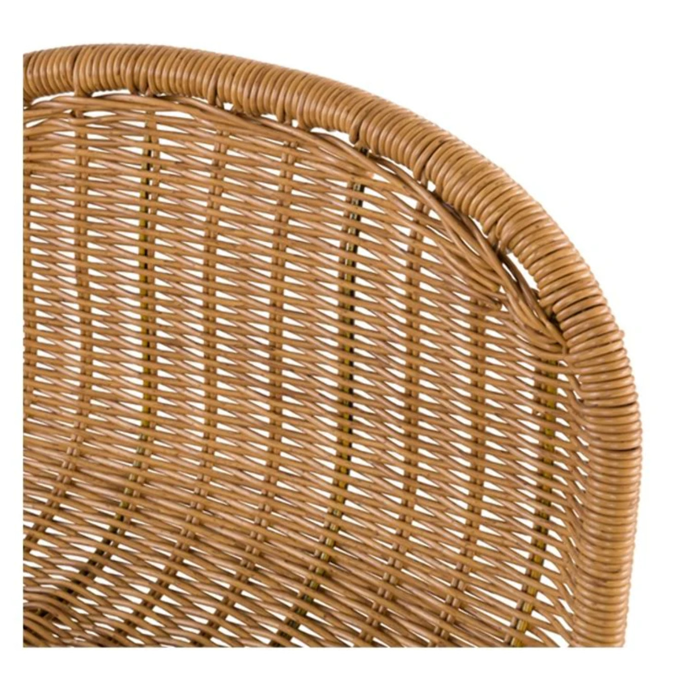 Lot de 2 chaises de bar mi-hauteur 63 cm en résine tressée marron - Jigani