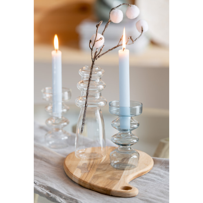 J-Line vase Luna - verre - bleu - large - 21 cm de hauteur