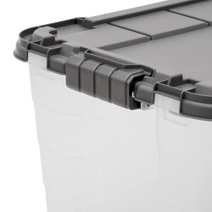 Boîte de rangement rectangulaire Block'it 80L transparent