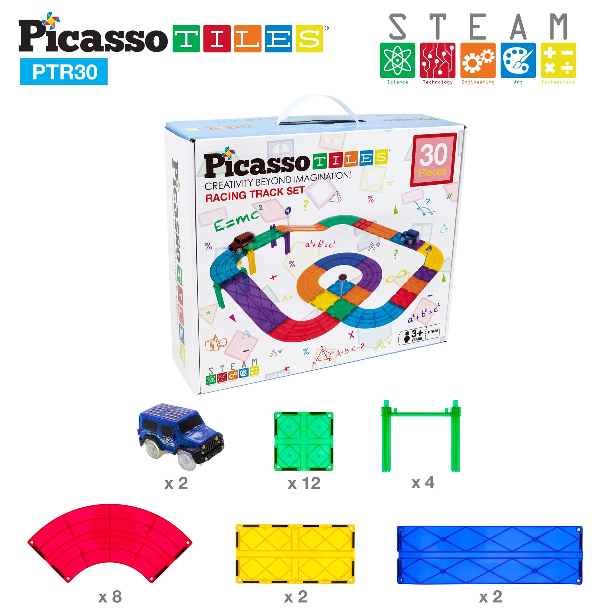 PICASSO TILES PISTA DE CARRERAS MAGNETICA 30 PIEZAS