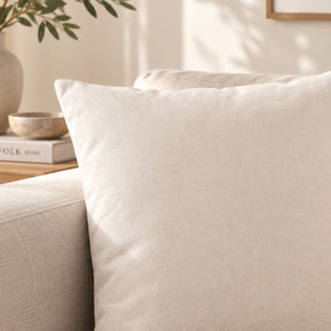 Coussin velours  - Effet peau de pêche - Ecru
