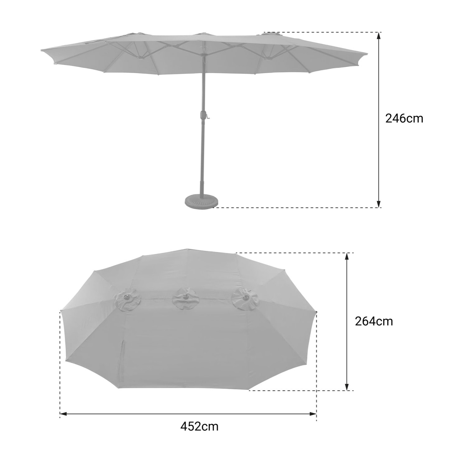 Parasol double LINAI - Taupe