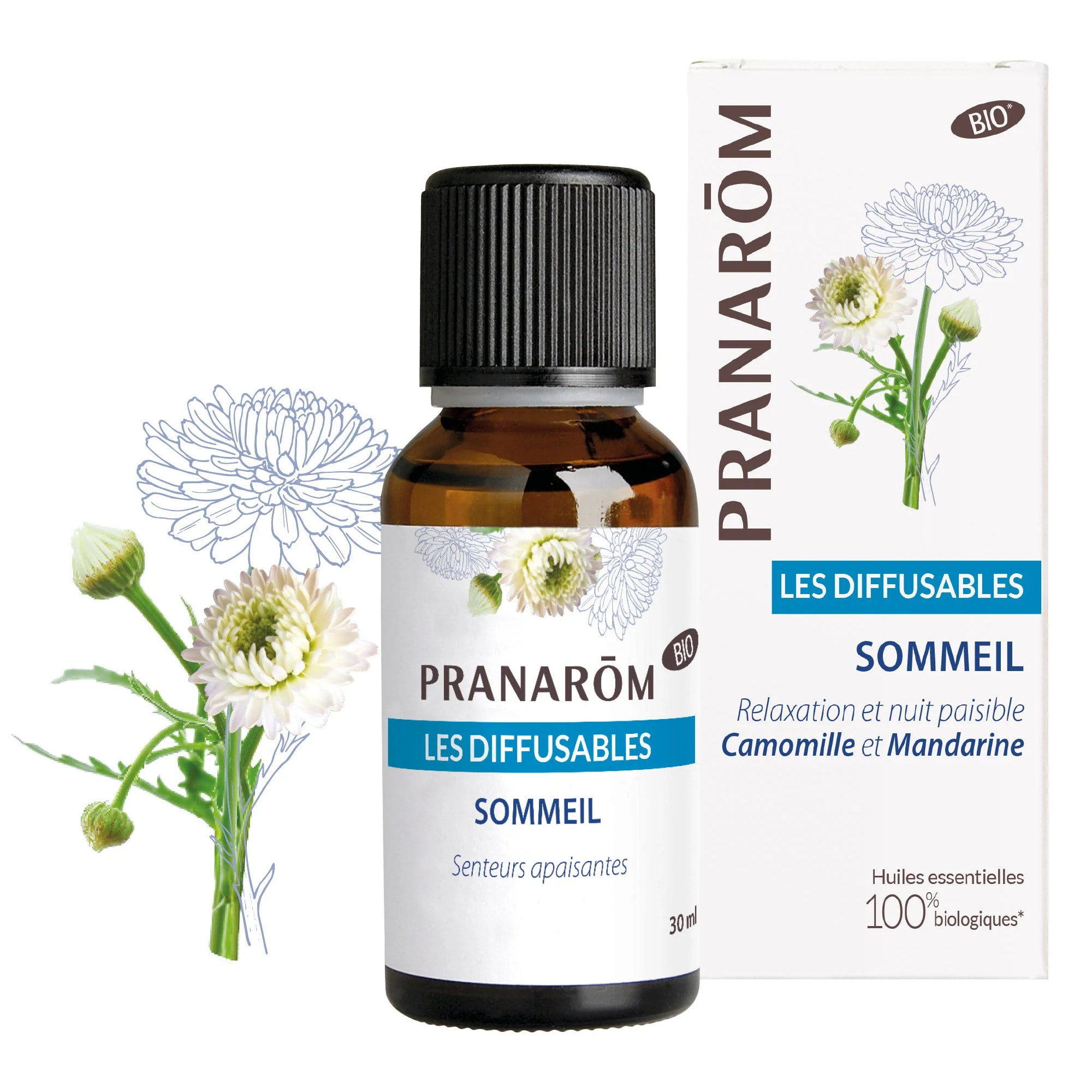 Pranarom - Huile Essentielle à diffuser - Sommeil - Bio - 30 ml