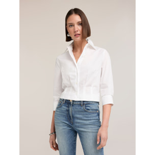 Motivi - Camisa boxy de popelín - Blanco