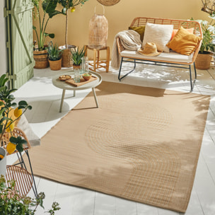 CAPRI - Tapis d'extérieur à motif vague - Beige