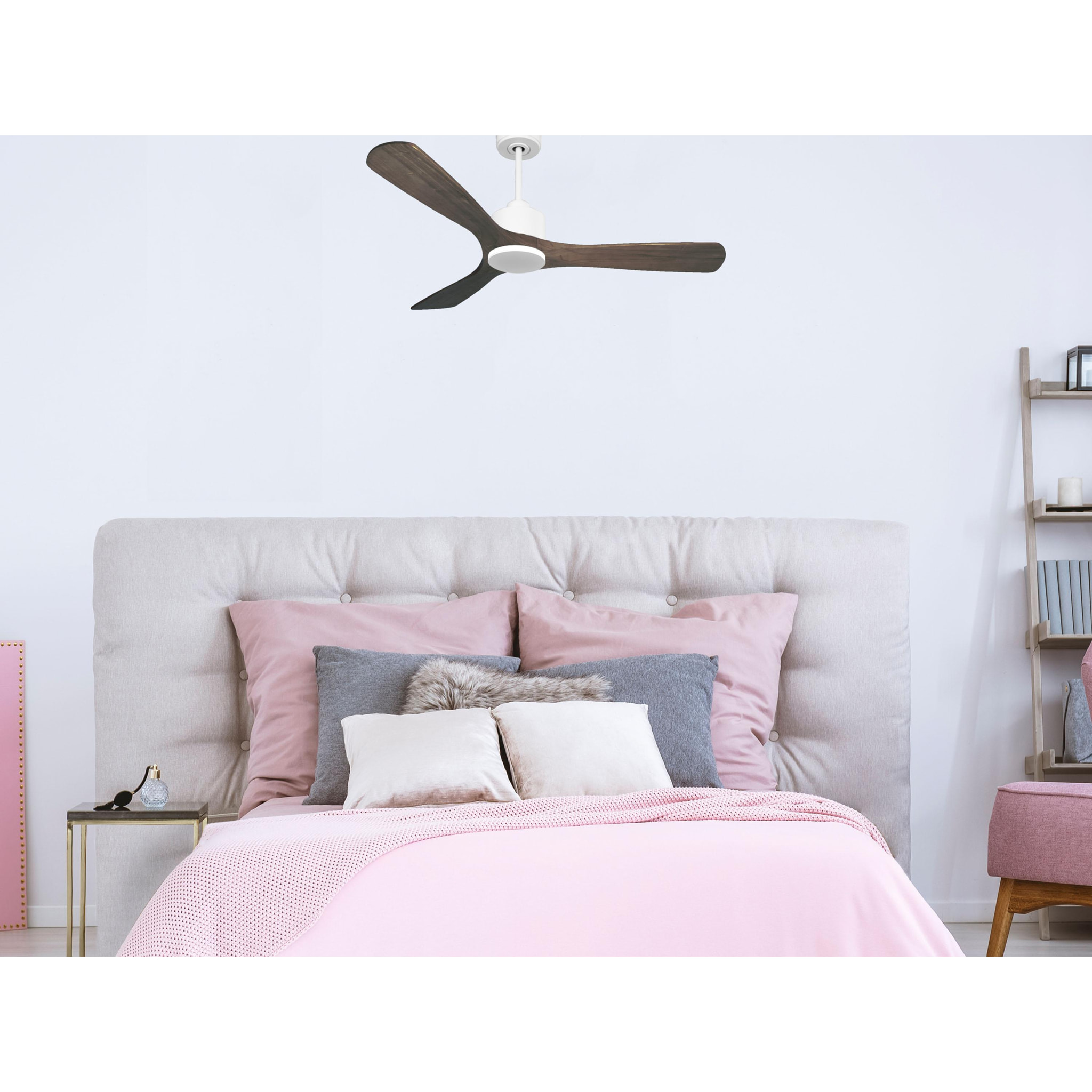 Ventilateur de plafond Réversible  Thermostat Wifi Moteur à courant continu Toits en pente Télécommande Hypersilence Mémoire